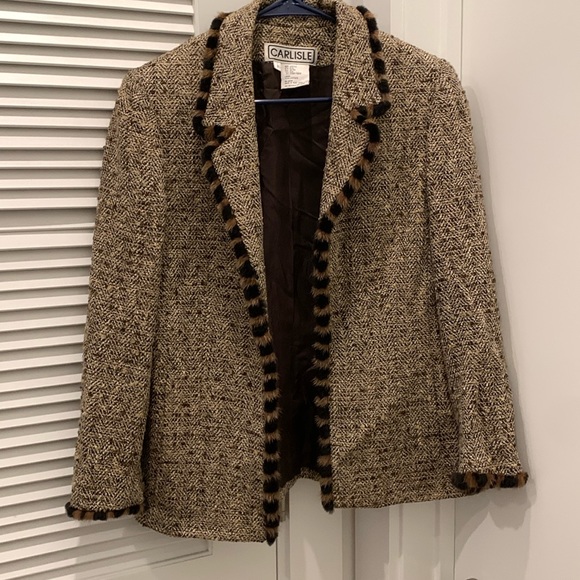 Carlisle Blazer with fur trim, size 6 - Picture 1 of 7
